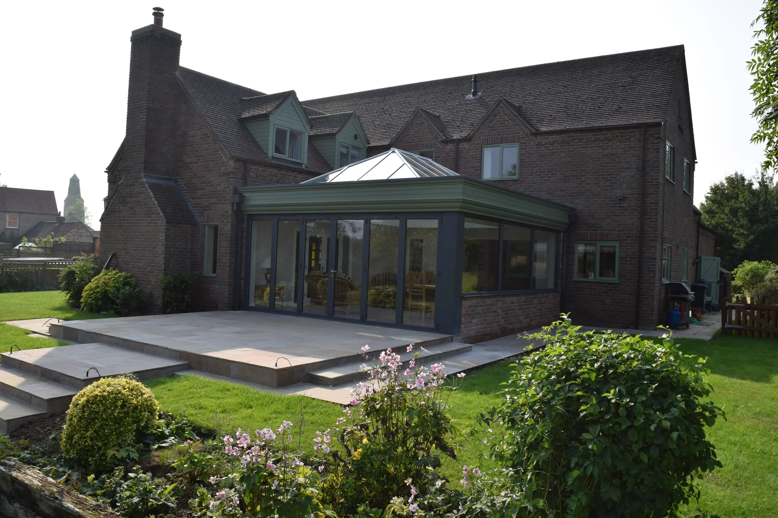 Completed garden room and patio